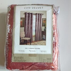 New City Velvet Rust Pumpkin Grommet Style One Curtain Panel